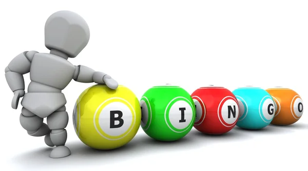 White man with bingo balls — Stock Photo, Image