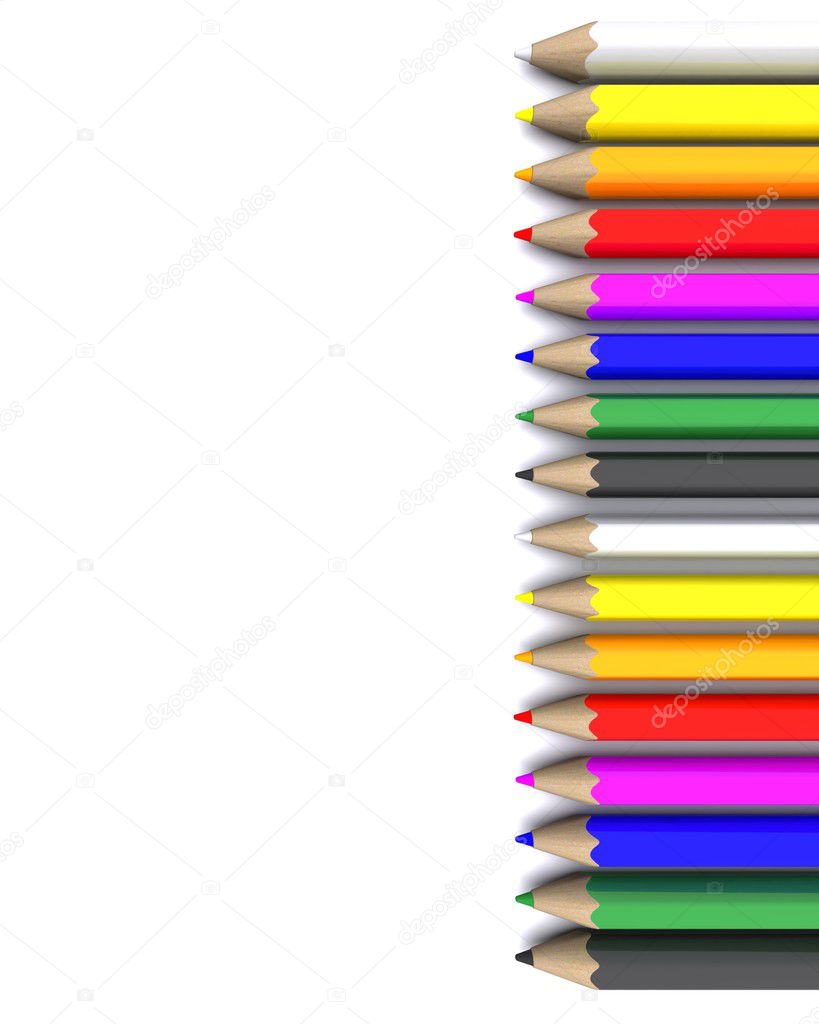 Coloured pencil crayons