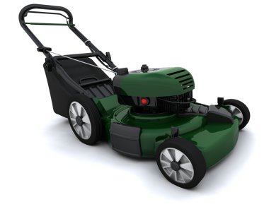 Man Mowing the Lawn clipart