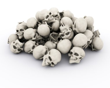 Pile of human skulls clipart