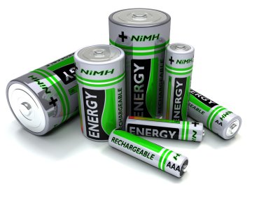 Various sized NiMH Batteries clipart