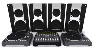 dj karıştırma Resepsiyon turntable ve hoparlörler