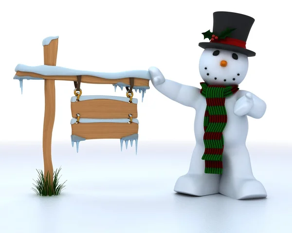 Kardan adam şapka ve atkı — Stok fotoğraf