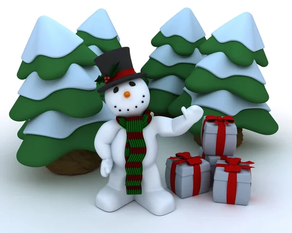 雪だるまの帽子とスカーフ — ストック写真