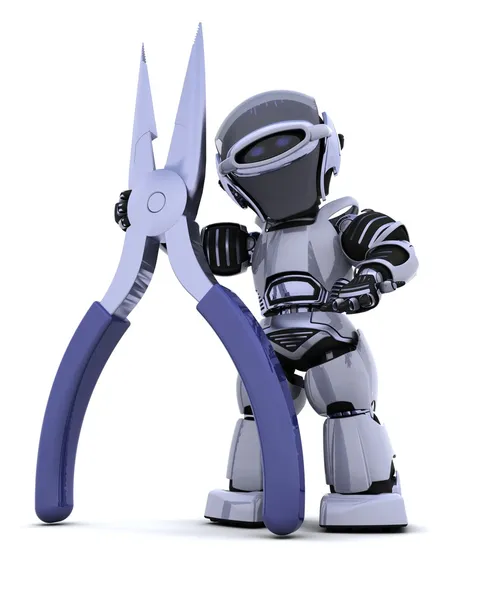 펜 치와 로봇 — 스톡 사진