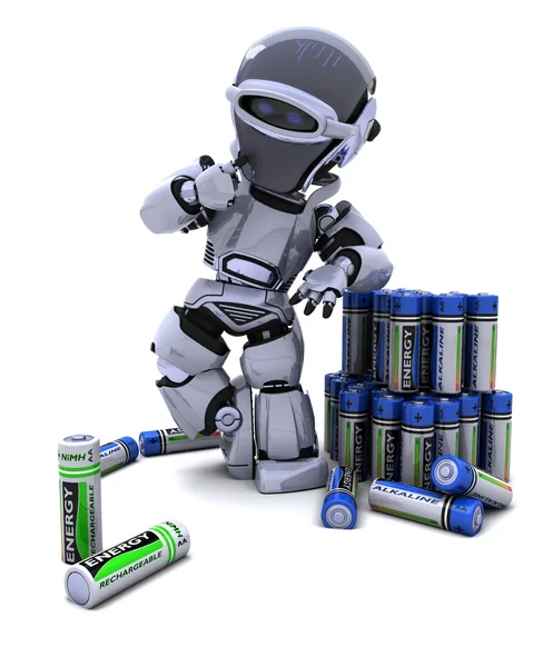 stock image Robot with batteries