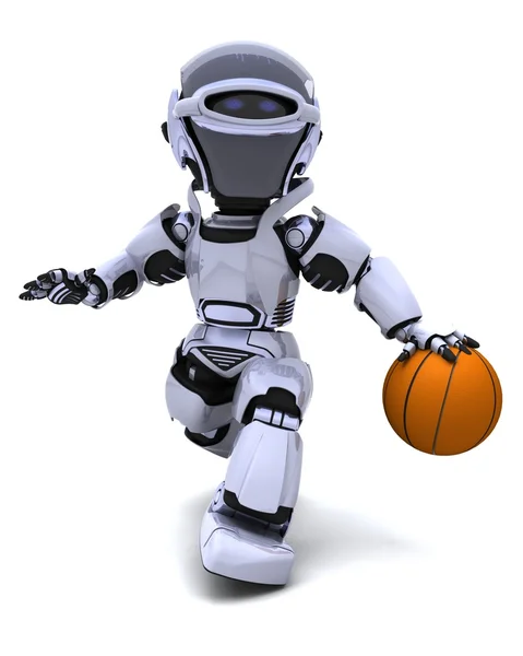 Basketbol oynayan robot — Stok fotoğraf