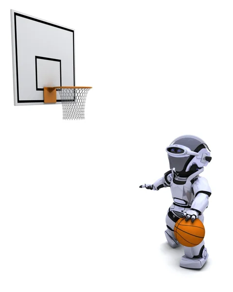 Robot playing basketball — Stock Photo, Image