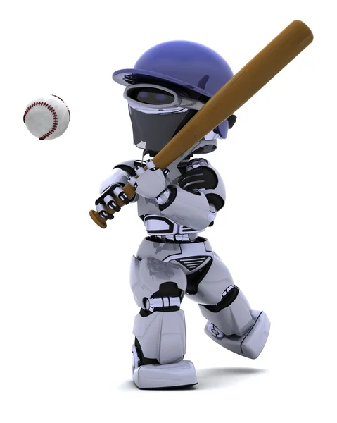 Roboter spielt Baseball — Stockfoto