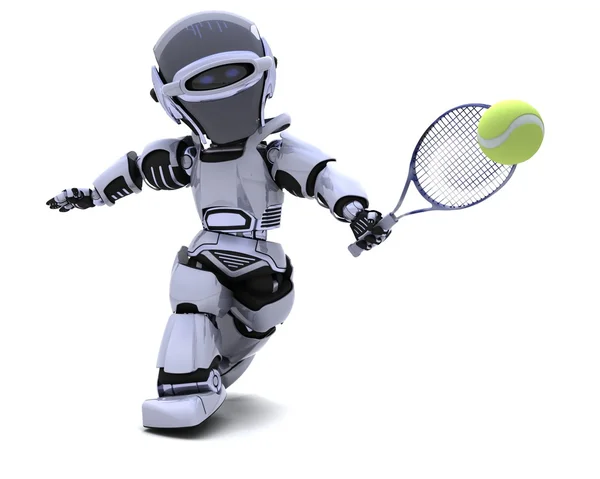 Robot che gioca a tennis — Foto Stock
