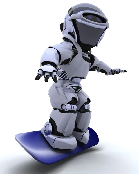 Robot con snowboard — Foto Stock