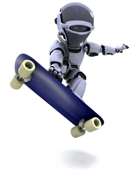 スケート ボードとロボット — ストック写真
