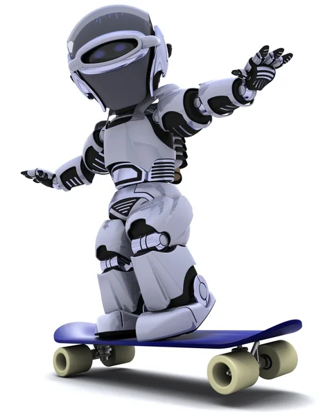 Roboter mit Skateboard — Stockfoto