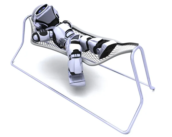 Robot ležel v houpací síti — Stock fotografie