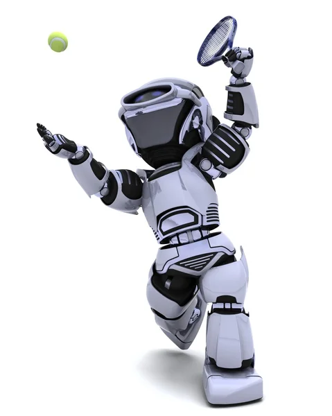 Robot hraje tenis — Stock fotografie