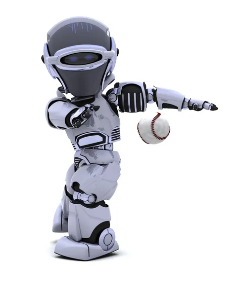 Robot hrál baseball — Stock fotografie