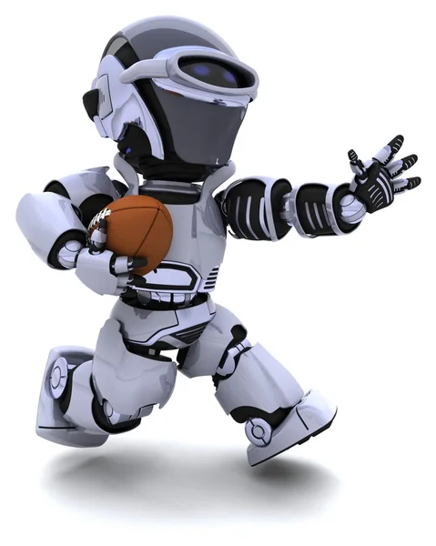 Робот играет в американский футбол — стоковое фото