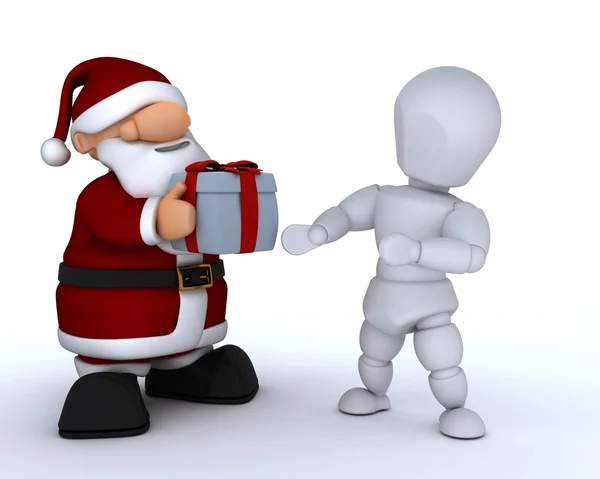 Білий персонаж і Санта Клаус — стокове фото