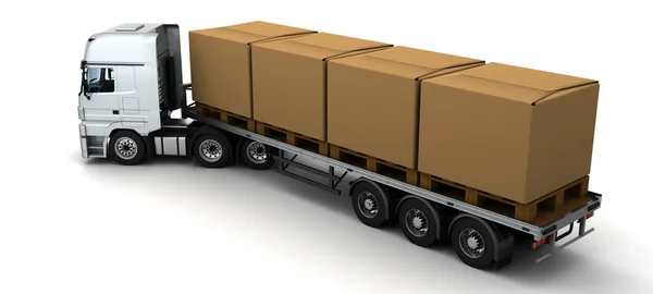Truck βαρέα φορτηγά οχήματα ναυτιλία κουτιά από χαρτόνι — Φωτογραφία Αρχείου
