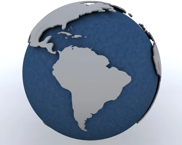Wereldbol weergegeven: Zuid-Amerika regio — Stockfoto