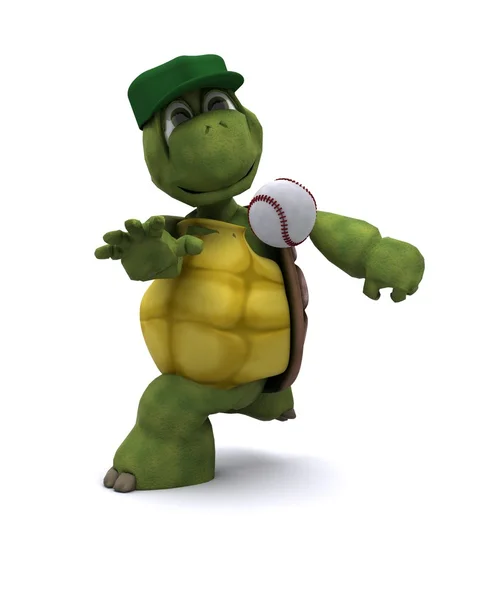 Tortoise playing basball — Stock Photo, Image
