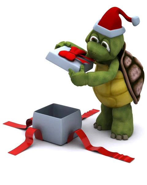 Kaplumbağa santa karakteri — Stok fotoğraf
