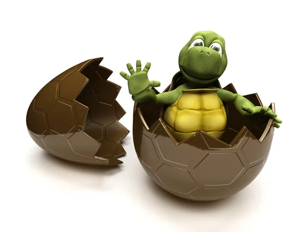 Schildpad met een ester ei — Stockfoto