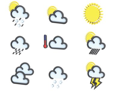 Weather icon set no 1 clipart