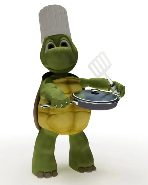 Χελώνα καρικατούρα ως σεφ — Φωτογραφία Αρχείου