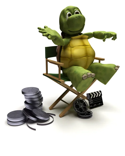 Черепаха в кресле директора — стоковое фото