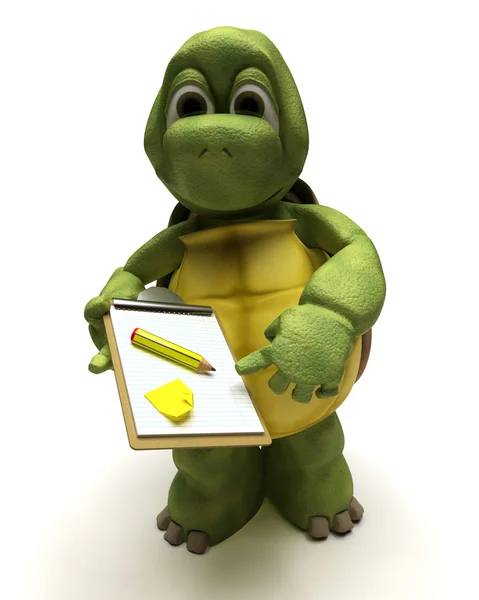 Tortoise delivering a parcel — Stock Photo, Image