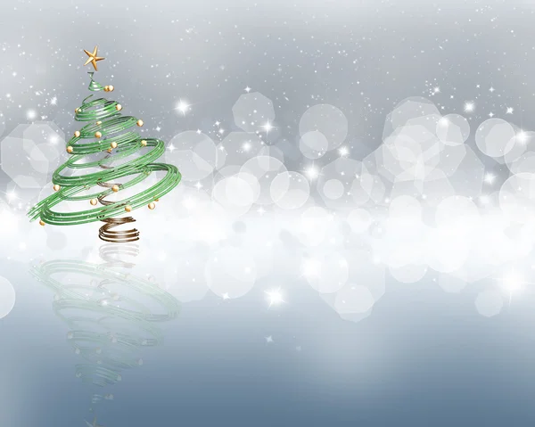 Karácsonyfa a csillagos fények háttér — Stock Fotó