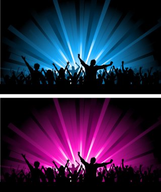 Two crowd scenes clipart