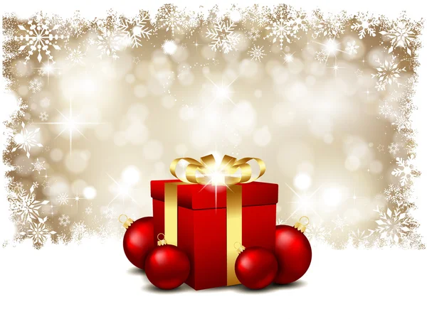 Weihnachtsgeschenke und Christbaumkugeln — Stockfoto