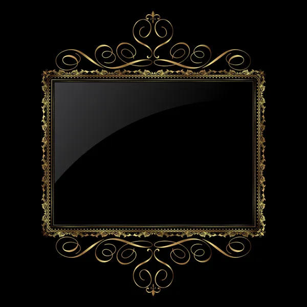 Decoratieve goud en zwart frame — Stockfoto