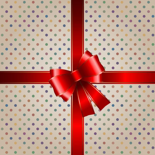 Gift background with red ribbon — Stock Photo, Image