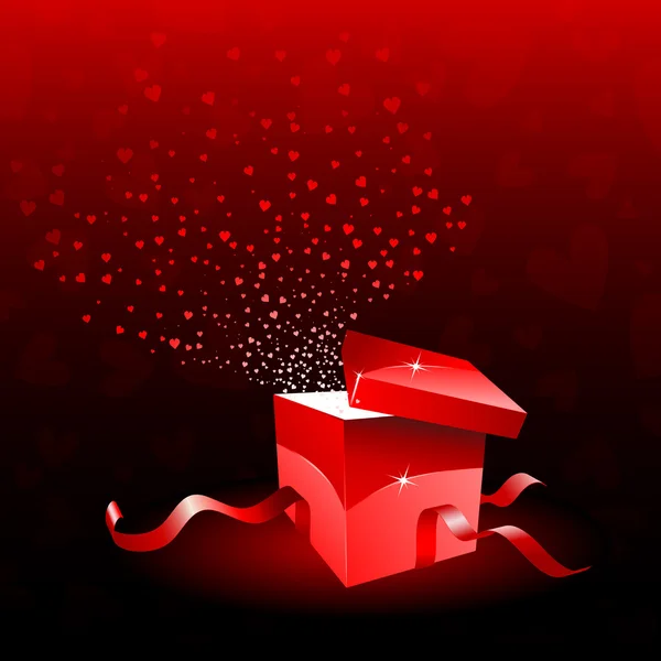 Dárková krabička na Valentýna — Stock fotografie