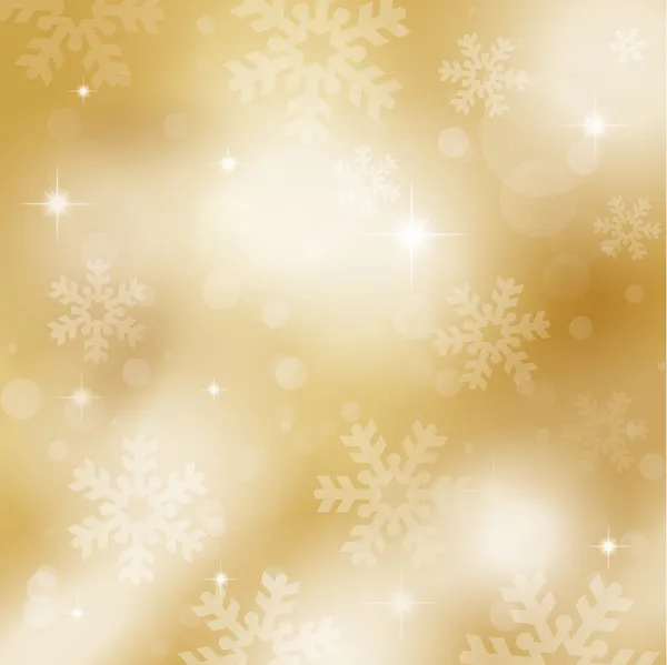 ゴールド雪片と星 — ストック写真