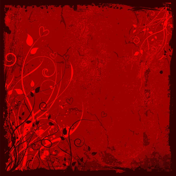 Grunge florale Valentines Hintergrund — Stockfoto