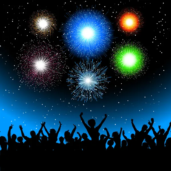 Party with fireworks — Stock Photo, Image