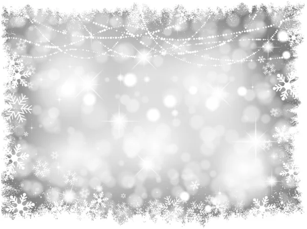 Zilveren Kerstmis lights achtergrond — Stockfoto