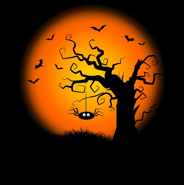 Spooky Halloween Tree Background — Stock Photo, Image