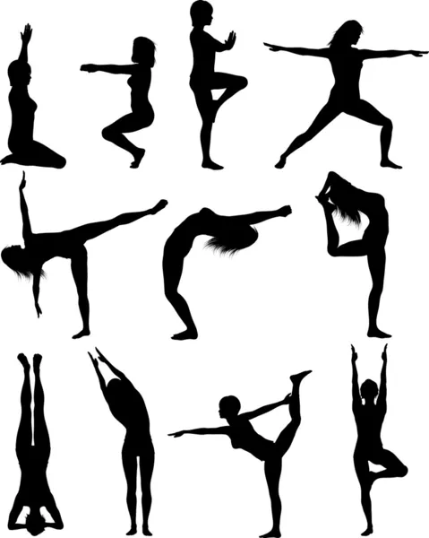 Females in yoga poses — Stock Photo, Image