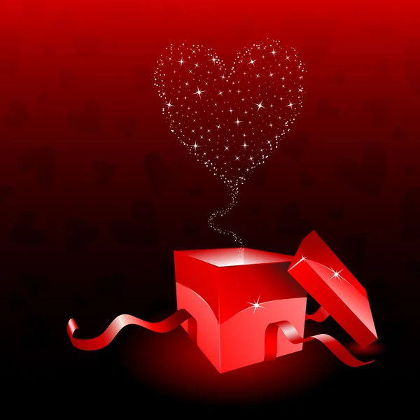 Подарочная коробка ко Дню Святого Валентина — стоковое фото