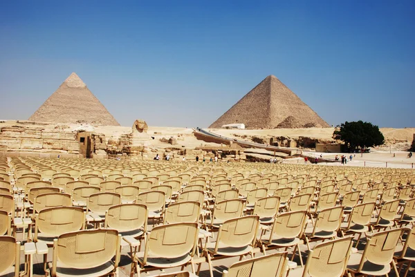 Weergave van de piramides van Gizeh — Stockfoto