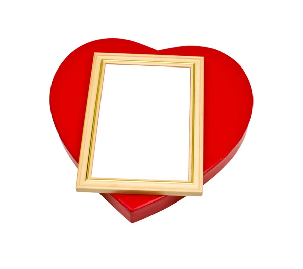 Valentine and an empty photo frame — Stock Photo, Image
