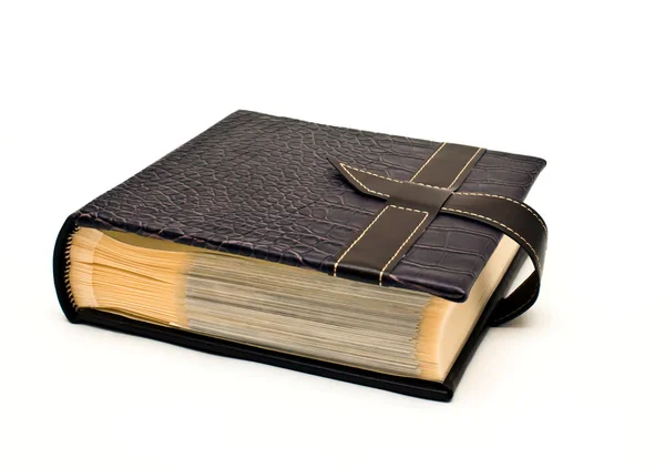 stock image Notebook in leather cover