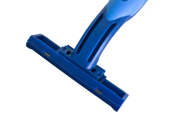 Blue disposable razor isolated on white — Stock Photo, Image