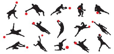 15 soccer goal keeper poses. clipart