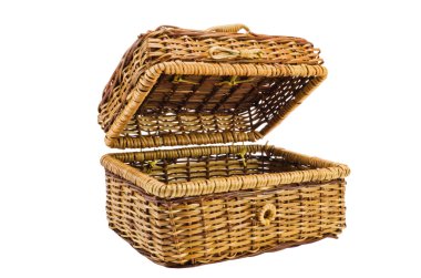 Wicker basket with a cover clipart